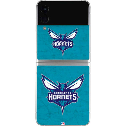 NBA Charlotte Hornets Distressed Galaxy Z Flip4 5G Skin